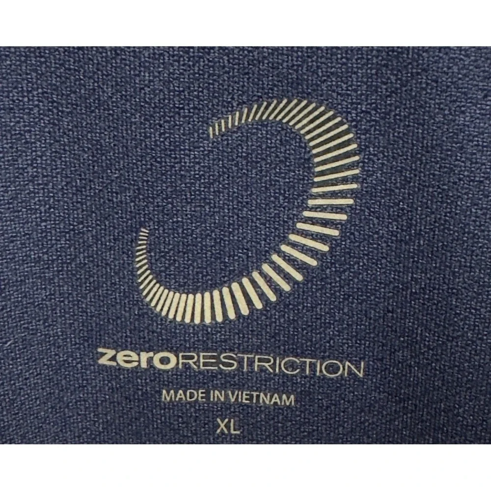 Zero Restriction Men's XL PopStroke Logo Navy Golf 1/4 Zip Pullover Sweater euc